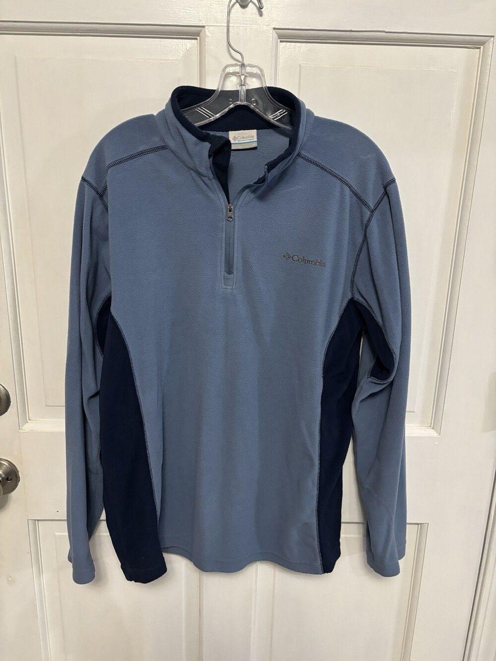 Men’s Columbia Blue Lightweight Fleece Quarter Zip Pullover Size M Athleisure